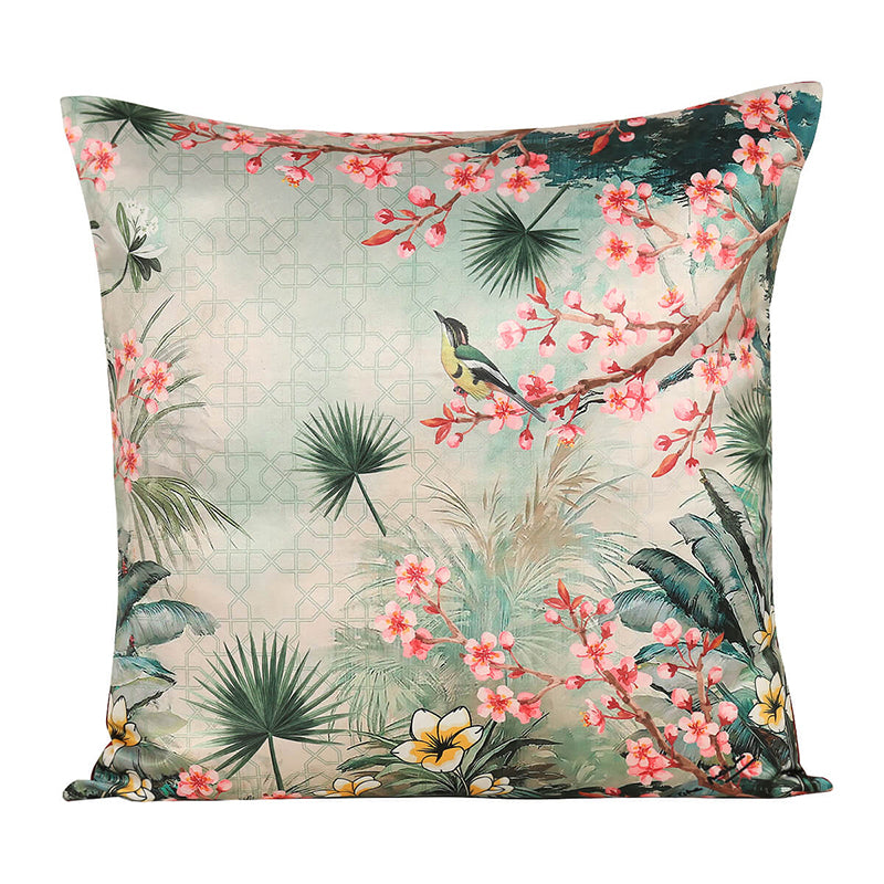 India Circus Floral Frolic Printed Velvet Cushion Cover - Set Of Five media 6