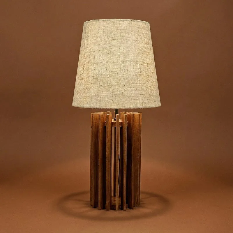 TranquilShade Wooden Table Lamp - Brown media 6