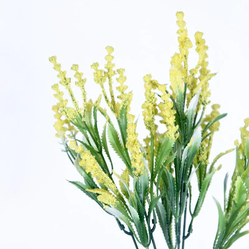 Bloom Aura (Yellow) Designer Artificial Flowers for Home - Set Of Two media 6