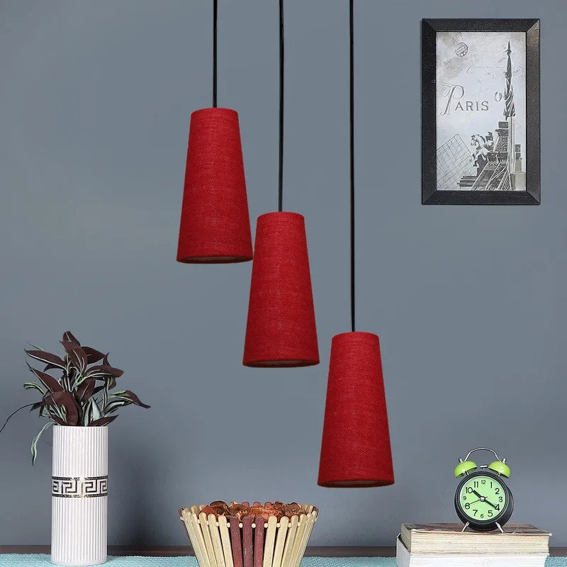 Nordic Neutral Triple Metal Ceiling Lamp - Maroon media 3