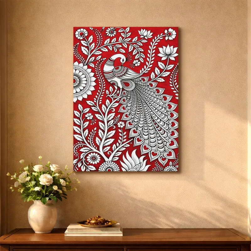 Majestic Peacock Canvas Wall Art & Paintings media 5