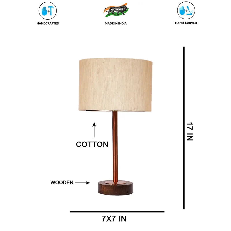 Cotin I Rodin Wooden Table Lamp - Beige,Copper,Brown media 7