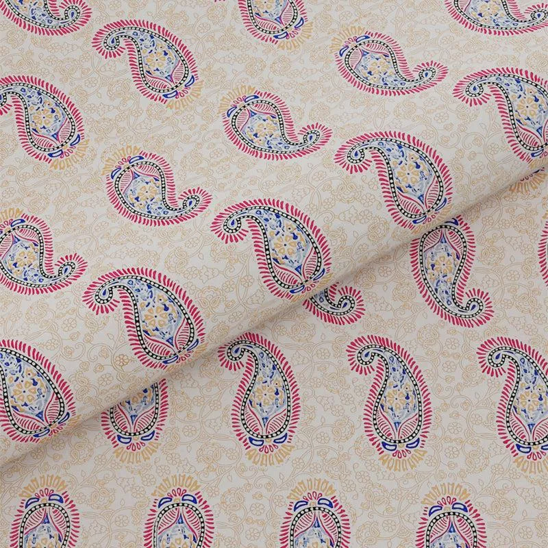 Suyash Printed Cotton Bedsheet (Buff) - 240 TC media 3