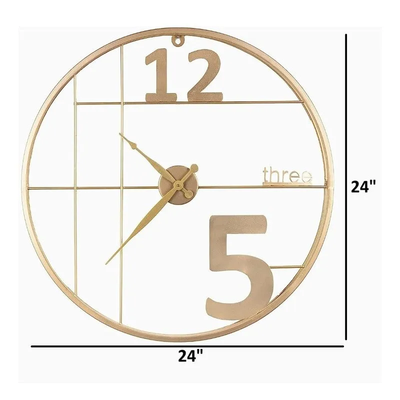 Alarm Silent Wall Clock - Gold media 7