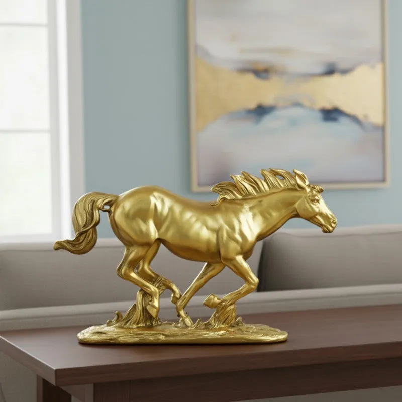 Running Horse Figurine Showpieces - Gold media 1
