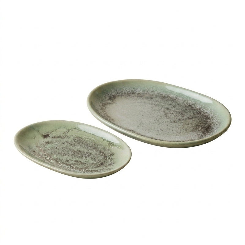 Sage Saga Oval Stoneware Platter - Small media 5