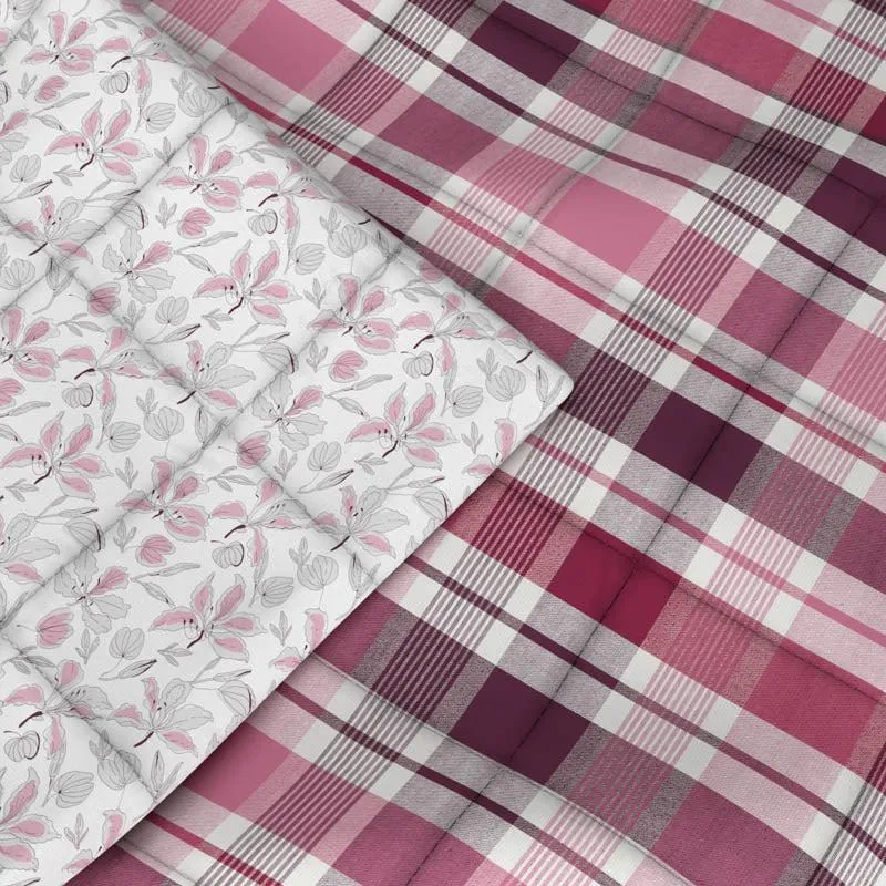 Cary Reversible Microfiber Comforter (Pink & Grape) - 150 GSM media 6