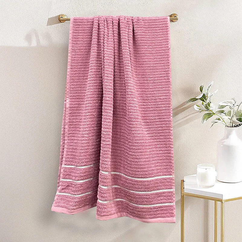Lisse Cotton Bath Towel - Pink media 1