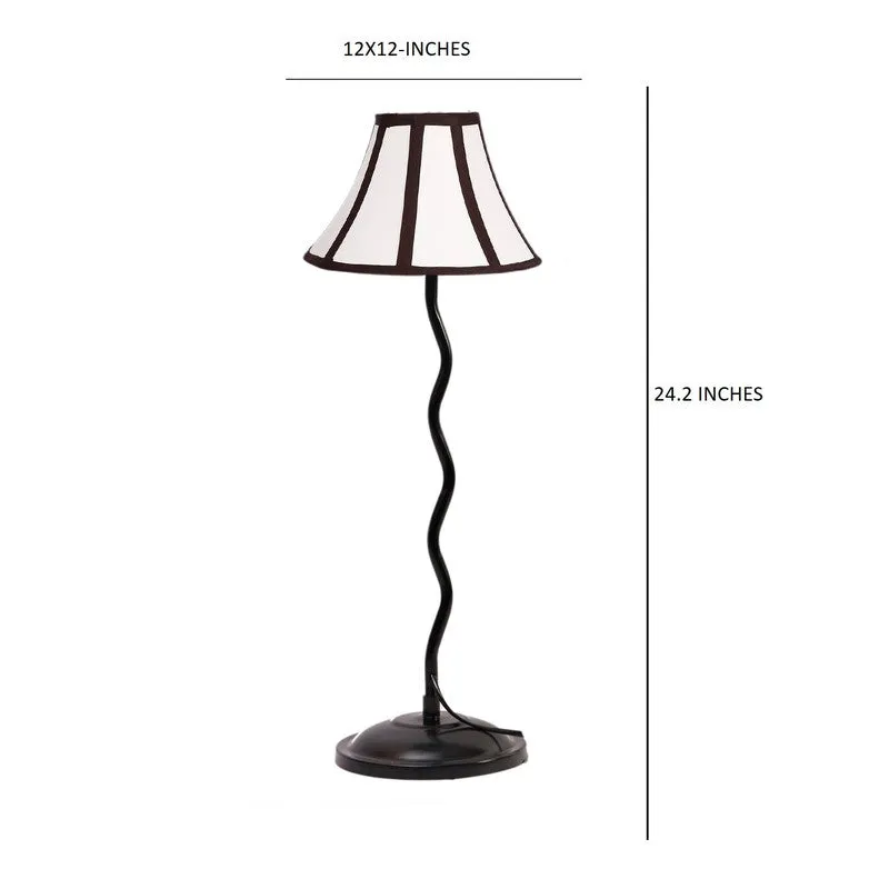 Amberal Cotton Table Lamp With Iron Base - White media 7