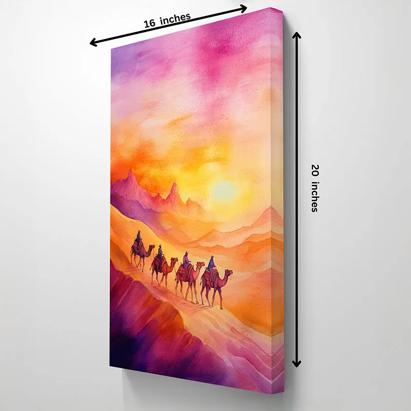Camels & Sunsets Canvas Wall Painting media 6