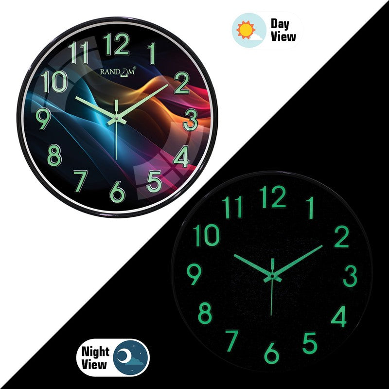 Rays Round Modern Plastic Wall Clock - Multicolor media 4