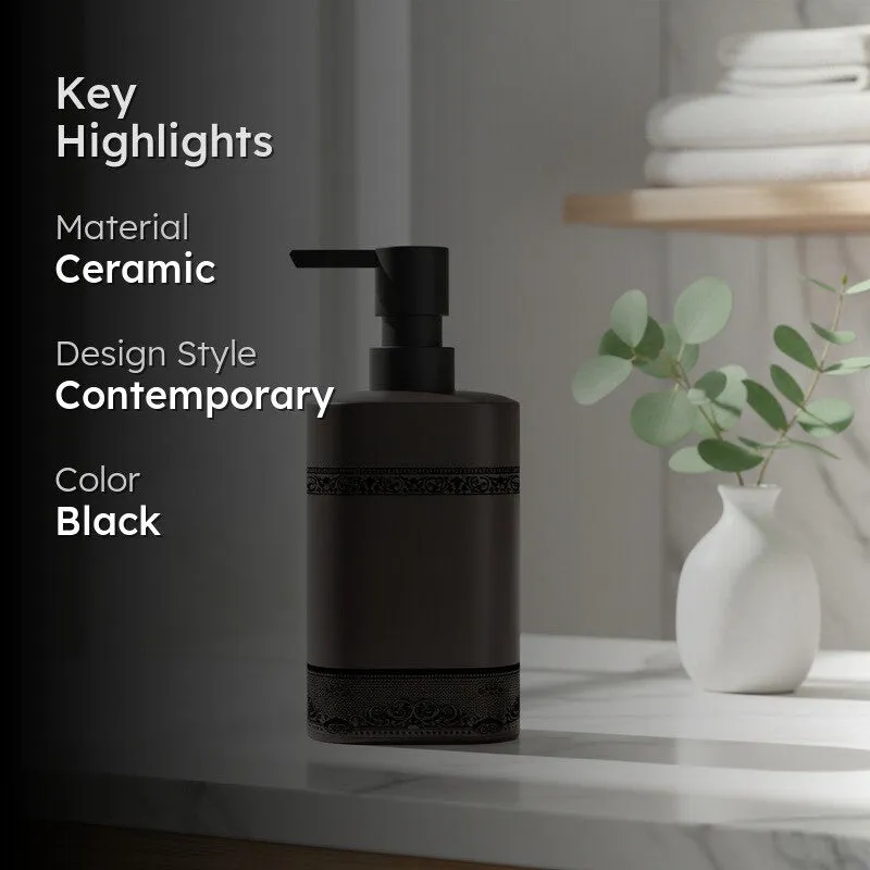 Rioware Drape Form Ceramic Soap Dispenser (300 mL) - Black media 2