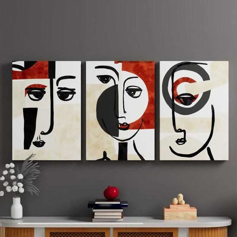 Women Phase Wall Painting - Set Of Three media 1
