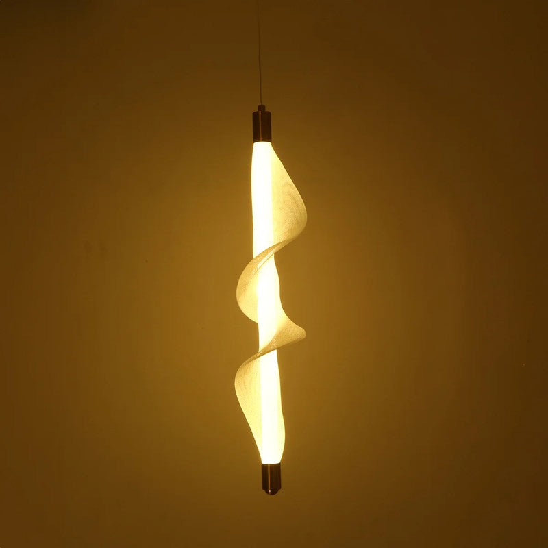 Whisper Spiral Metal And Fabric Ceiling Lamp media 4