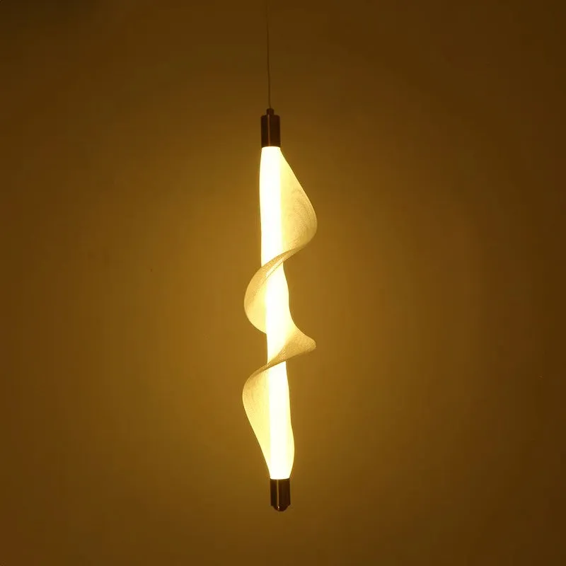 Whisper Spiral Metal And Fabric Ceiling Lamp media 4