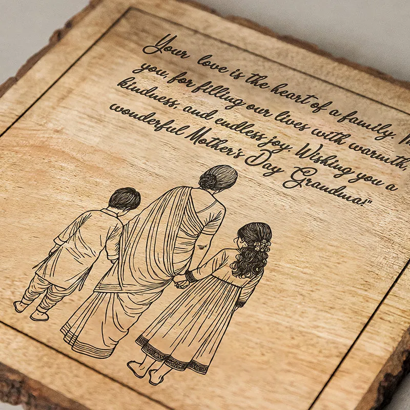Happy Mother's Day, Grandma Wood Showpiece - Square media 4