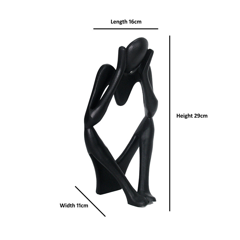 Human Ponder Showpiece (Black) - Set Of Three image 5