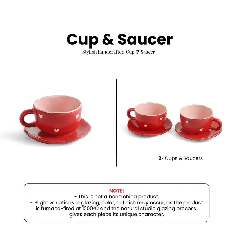 Crimsom Charm Cup & Saucer - Set of Two (330 ML) media 6