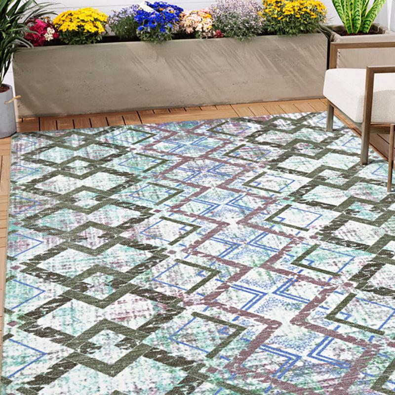 Thrain Geometric Polyester Anti-Skid Carpet - Green media 3