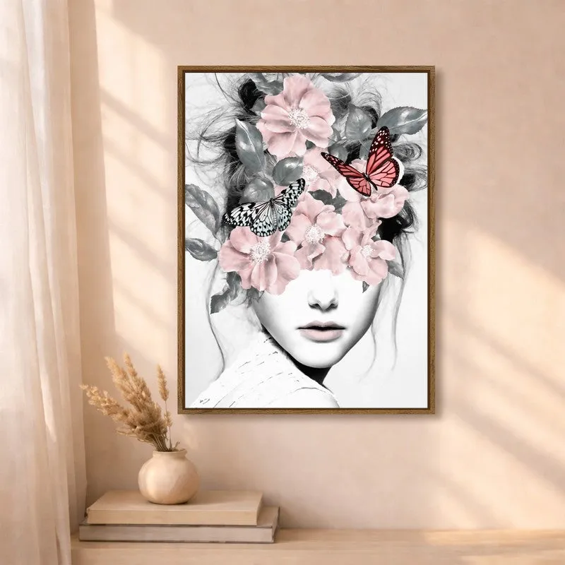 Floral Gaze Canvas Wall Art With Frame media 4