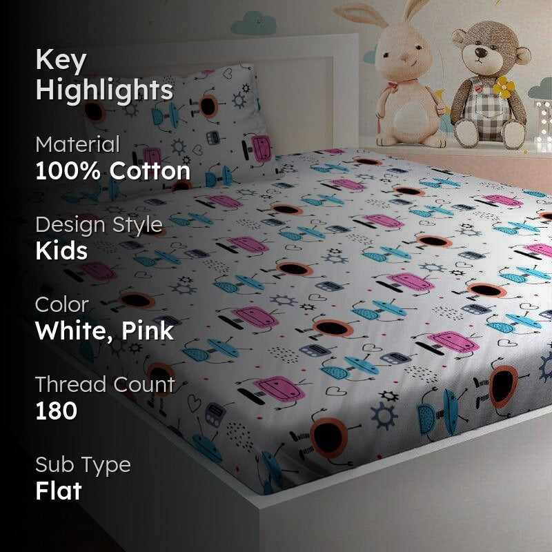 Robo Kingdom Cotton Bedsheet - 180 TC media 2