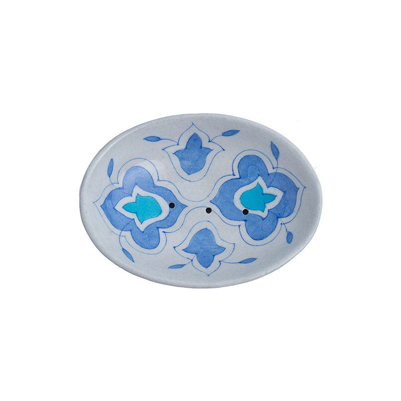 Aura Ceramic Soap Dish - White,Blue media 6