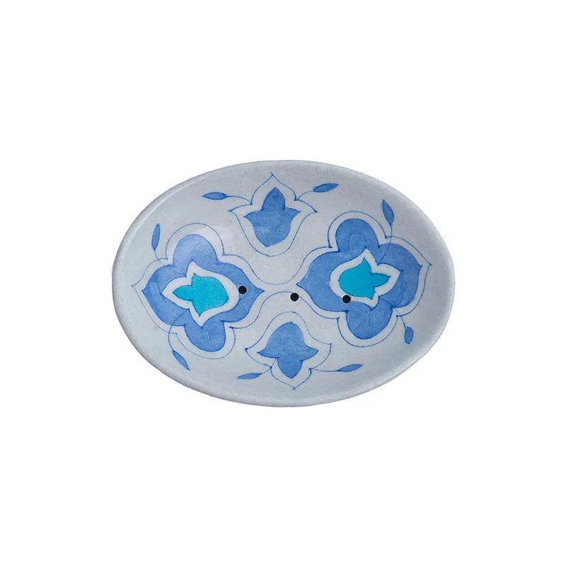 Aura Ceramic Soap Dish - White,Blue media 6