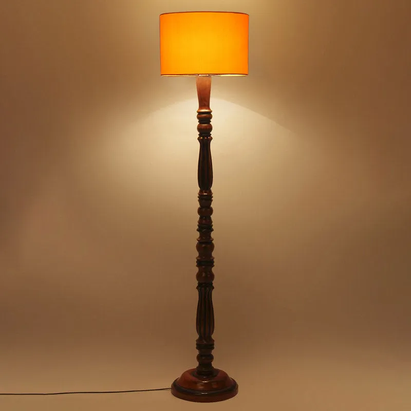 Masiya Vintage Wooden Floor Lamp - Yellow media 4