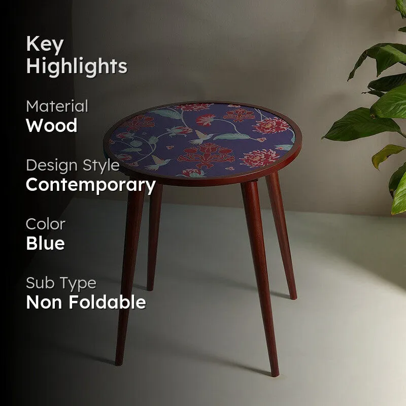 India Circus Wood Zinnian Round Side Table media 2