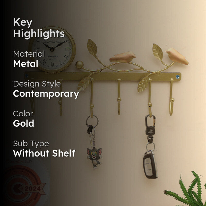 Bird Perch Clock & Wall Hook media 2