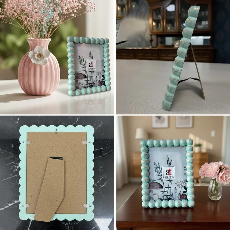 Elegant Gold Beaded MDF Photo Frame - Blue media 6