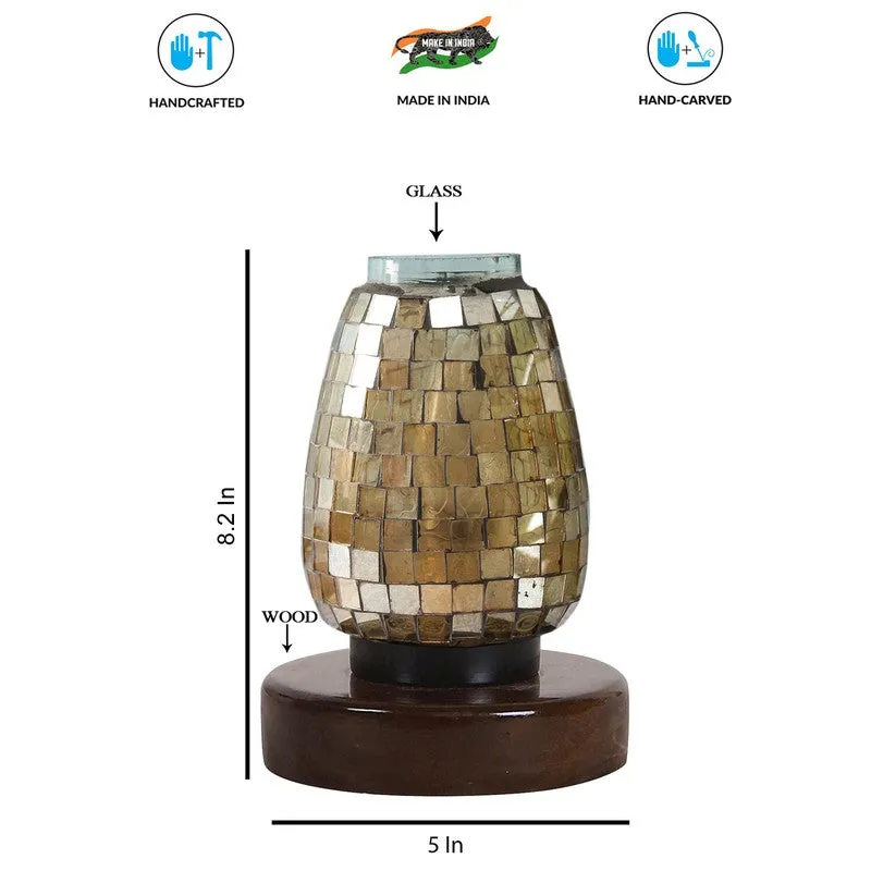 Lumyne Mosaic Glass Table Lamp With Wooden Base media 8