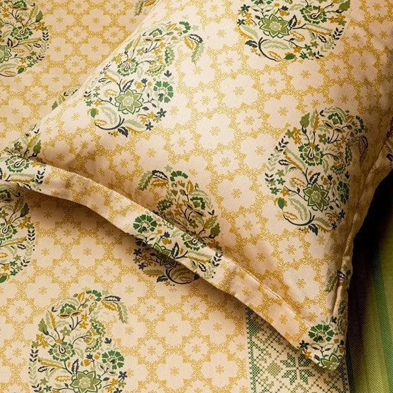 Nitya Printed Cotton Bedsheet (Beige) - 300 TC media 7