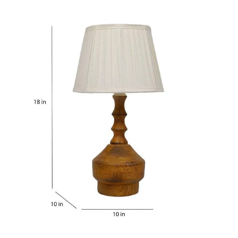 Vesara Meiji Fabric Table Lamp - White,Brown media 5