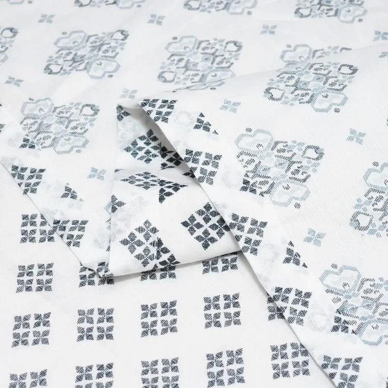 Florique Reversible Cotton Dohar (Blue,White) - 120 GSM media 11