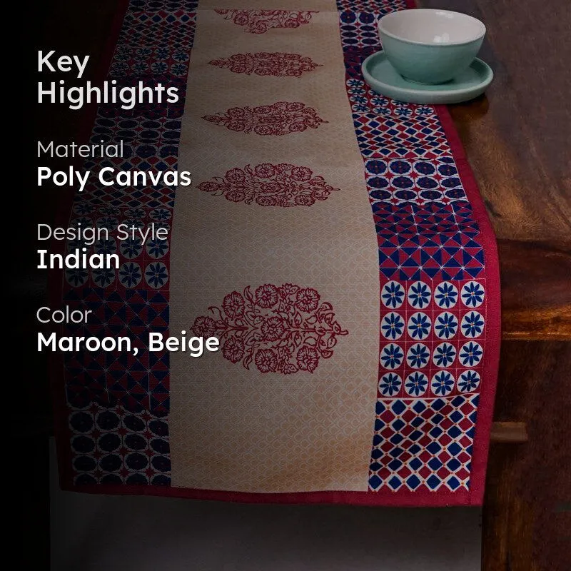Maroon Mix Poly Canvas Table Runner media 2