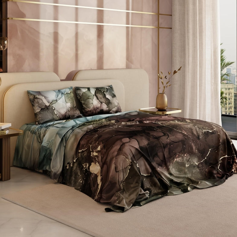 Dance of the Forest Satin Bedsheets - 150 GSM