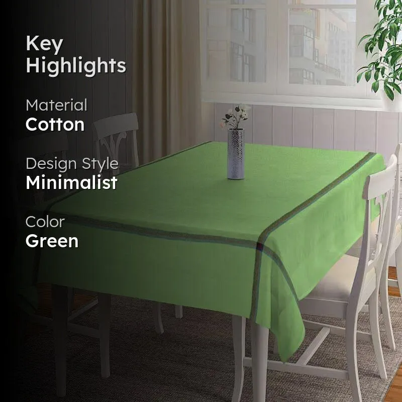 Madras Stripes Border Table Cover - Light Green media 2