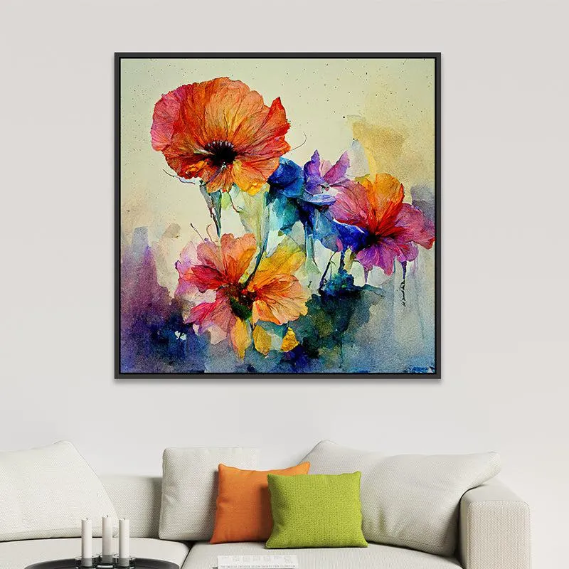 Blooming Flowers Abstract Canvas Wall Painting media 1