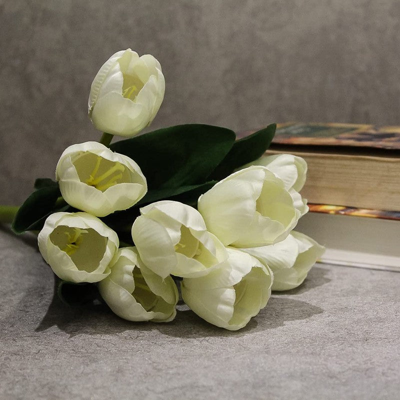 Classic Artificial Flower Tulip - White media 5