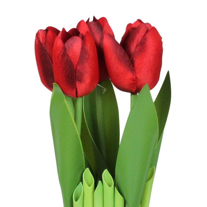 Faux Tube Tulip Flower Bunch - Red media 4