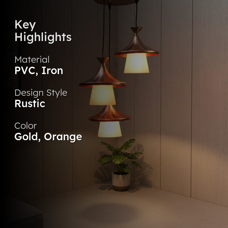 Amber Glow PVC Ceiling Lamp media 2