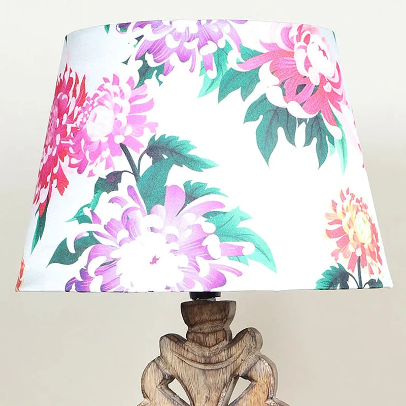 Miyabi Deco Printed Mango Wood Table Lamp - Multicolor media 3