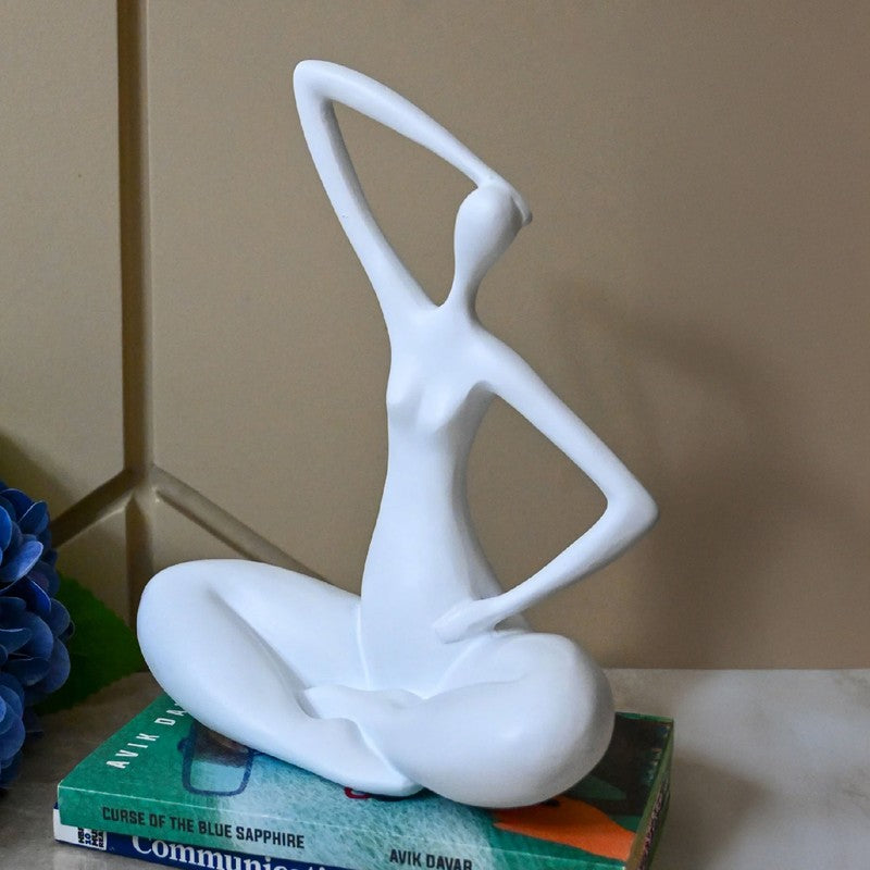 Meditative Pose Decorative Sculpture - White media 6