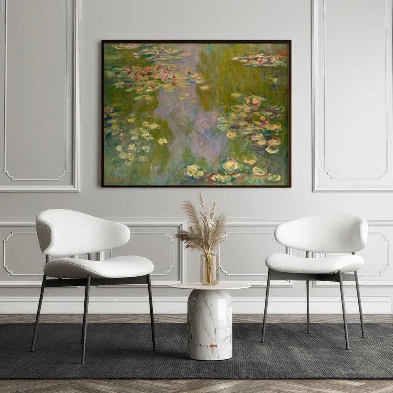 Water Lilies painting by Claude Monet-black frame media 5