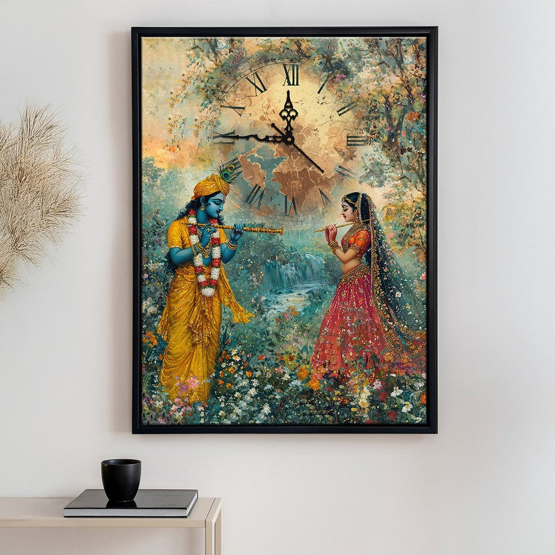 Shyama Sakhi Wall Art With Clock media 4