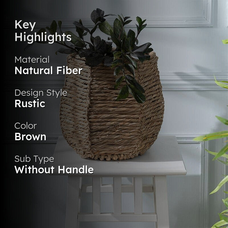 Boruna Natural Fiber Storage Basket - Brown media 2