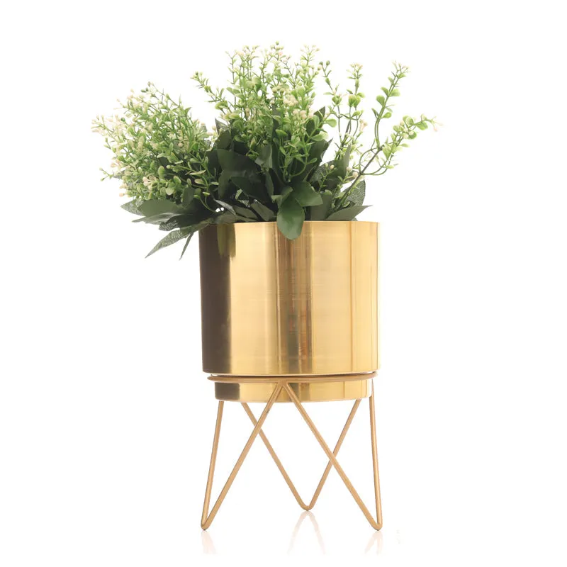 Root Rise Elle Gold Planter With Stand media 7