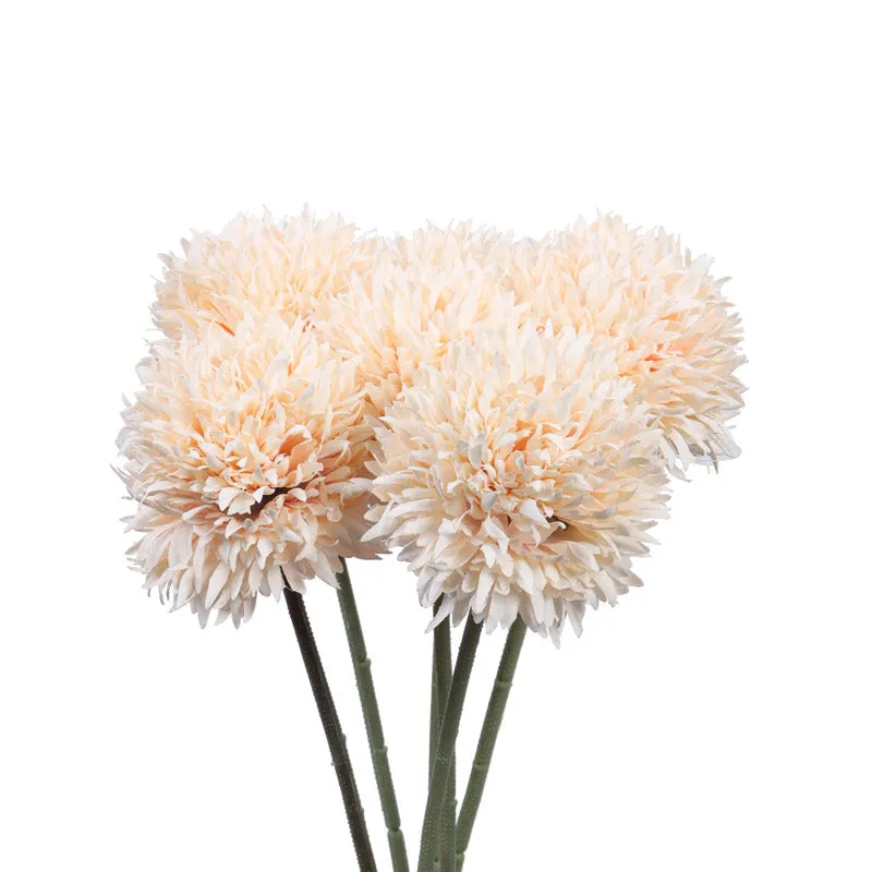 Artificial Realistic Chrysanthemum Flower Stick (Cream) - Set Of Six media 6