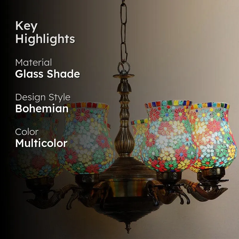 Ervo Vilona Mosaic Golden Antique Ceiling Lamp media 2
